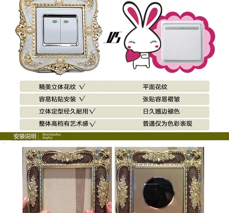 86 European Pearl Switch paste Acrylic Lamp switch Decorating sleeve outlet decoration Resin protective sleeve