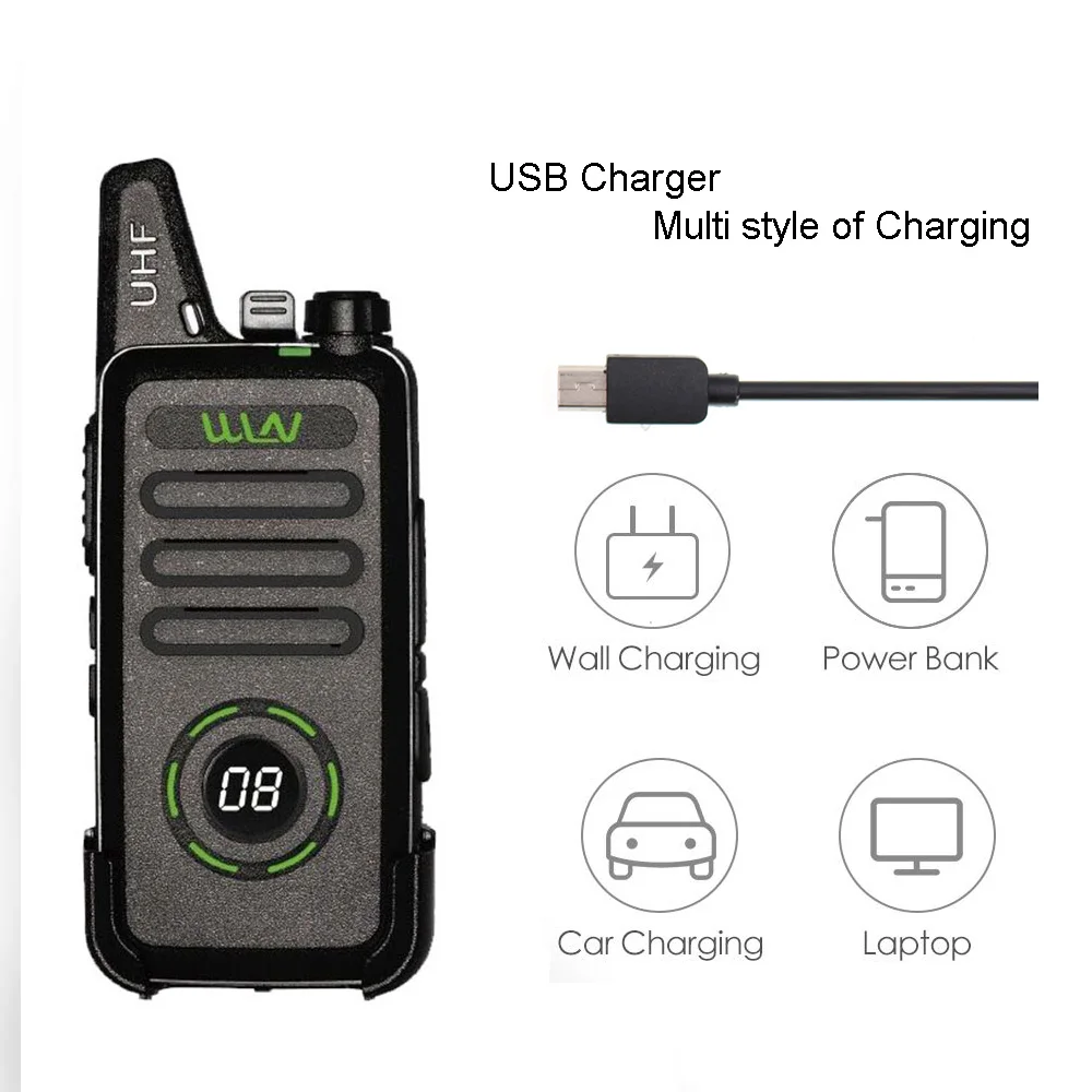 Very Cheap 4mEhR 2 stücke WLN KD C1 Plus Mini Walkie Talkie UHF 400 470 MHz Mit 16 Kanäle Two Way Radio FM transceiver KD C1plus