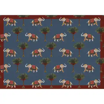 

American Placemat Blue All over Elephants and Palms - Set of 4