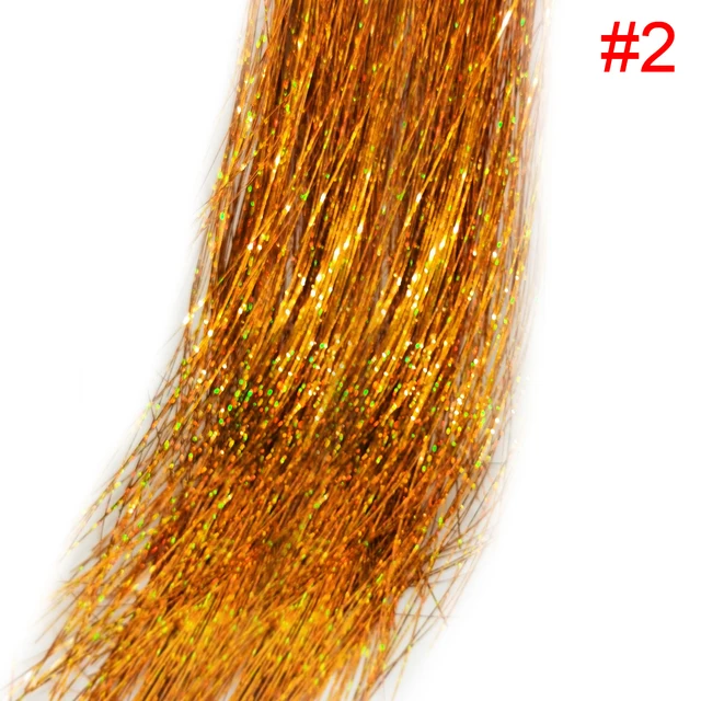Sparkle Shiny Hair Tinsel Holographic Hair Dazzles Bling Twinkle Glitter Hair Extensions Colorful Hair Accessories For Braiding 1pc color2