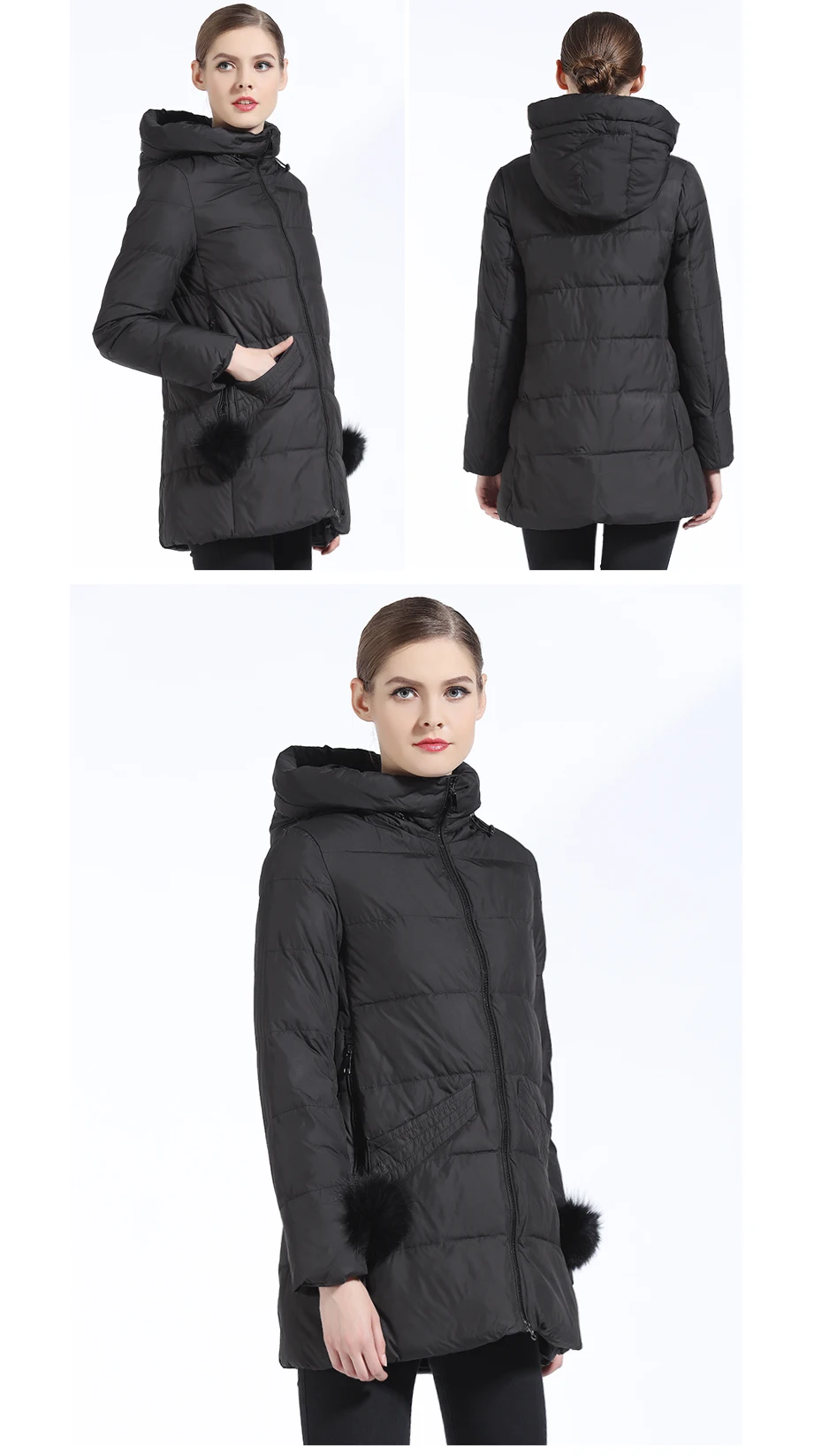 gasman mulheres casaco de inverno com capuz espessamento moda para baixo jaqueta marca feminina prova vento casaco com capuz bio para baixo parka