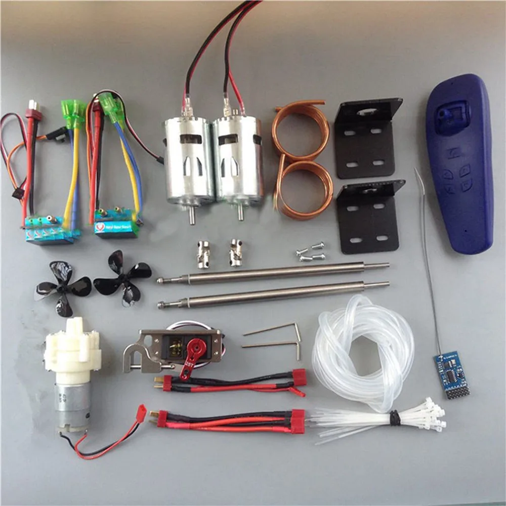 

12V 775 Motor Kit W 480A Water-cooled ESC+CW CCW D50mm Propeller+2.4G Receiver+385 Water Pump Throw Device for RC Jet Boats
