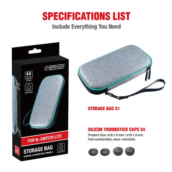 

EVA Main Engine Console Storage Bag for Nintend Switch Lite Game Controller with Button Key Cover Caps Protective Carrying Case