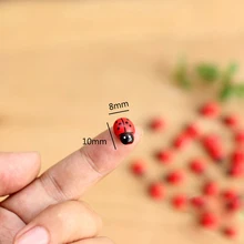 10 шт. Мини Божья коровка красный Жук Божья коровка Фея Кукольный дом садовый декор, украшение J6PD