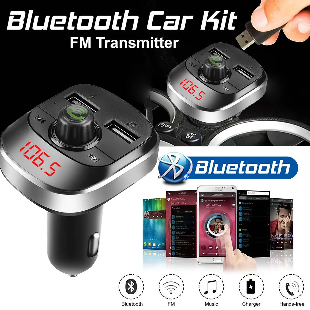 Usb музыкальный плеер MP3 воспроизводитель mp3 плеер A2DP автомобильный комплект беспроводной fm-передатчик Громкая связь воспроизведение музыки Поддержка TF карты/U D