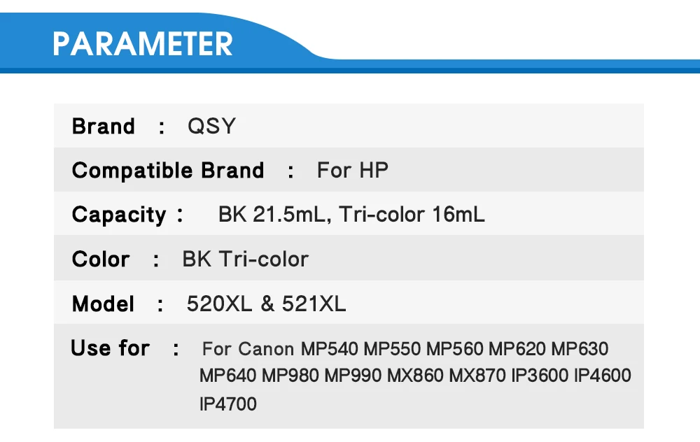 Чернильные картриджи PGI-520 CLI-521 совместимый для Canon PIXMA iP3600 4600 4700 MP 540 550 560 620 630 640 980 MX860 принтер чип