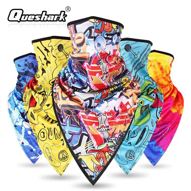 US $3.59 Triangle Printed Pattern Windproof Bicycle Face Mask Breathable Cycling Mask Sports Cold Protection