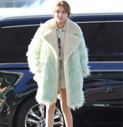 Vetement, Женское зимнее пальто, пальто из искусственного меха, шерстяное женское длинное пальто, двусторонняя меховая Повседневная Верхняя одежда AR84