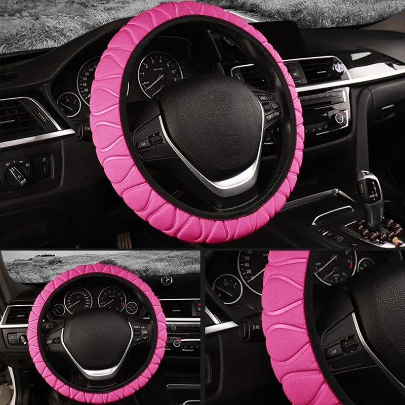 

Car Steering Wheel Cover Pink Comfortable Accessories Anti-skid Durable