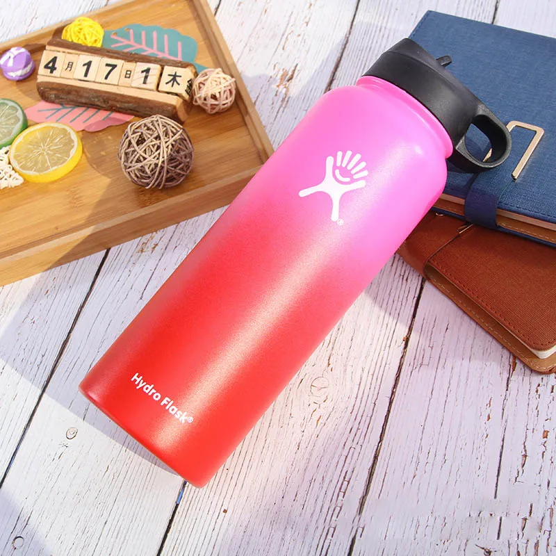 Hydro Flask Thermos Cup Stainless Steel Water Bottle Wide Vacuum Insulated Vacuum Travel Portable Thermal 18oz / 32oz / 40oz - Цвет: PR