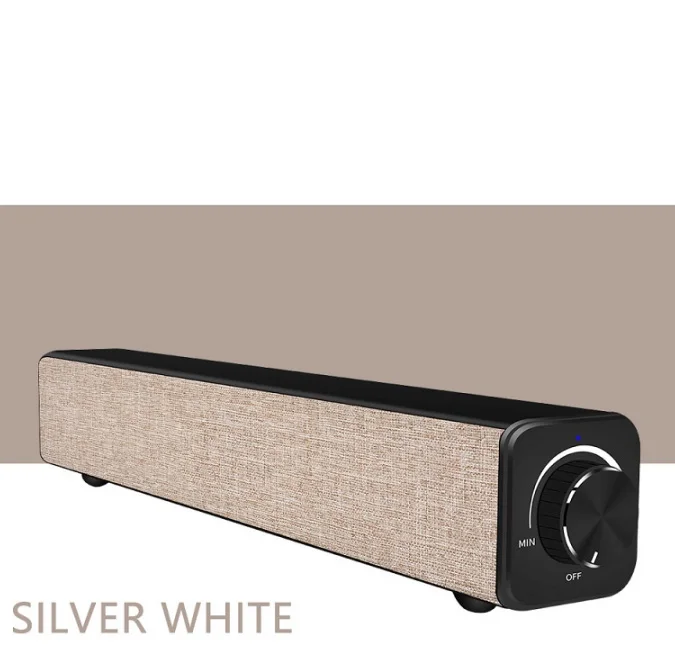 Silver white Домашний ТВ ПК Bluetooth Саундбар динамик Портативный беспроводной сабвуфер 3D объемные колонки HiFi AUX Интерфейс воспроизведения ответ на телефон - Цвет: Silver white