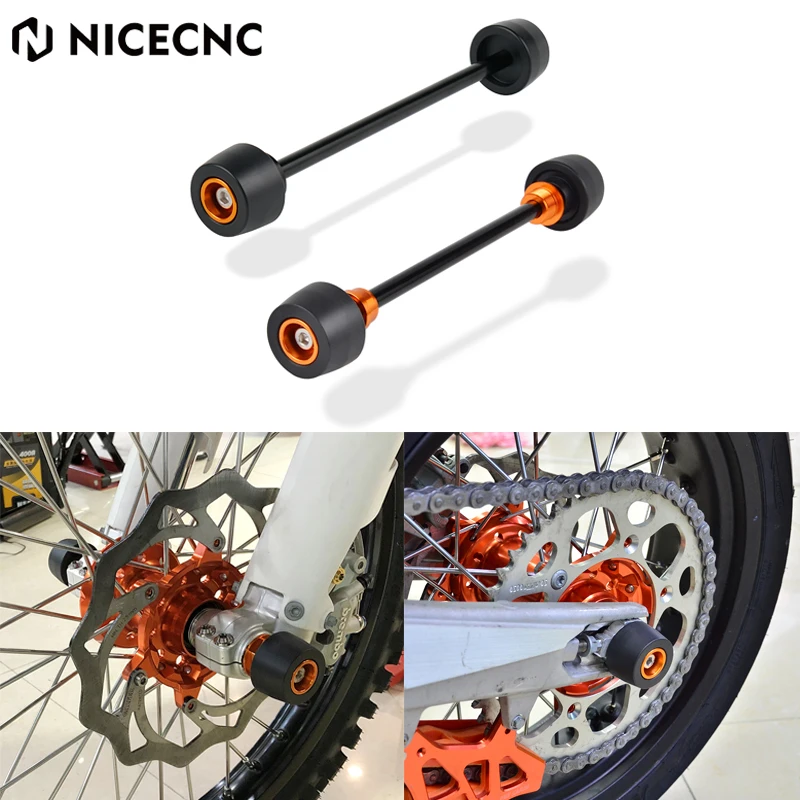 NICECNC Front Rear Axle Slider Wheel Fork Protector For KTM 125 500 EXC