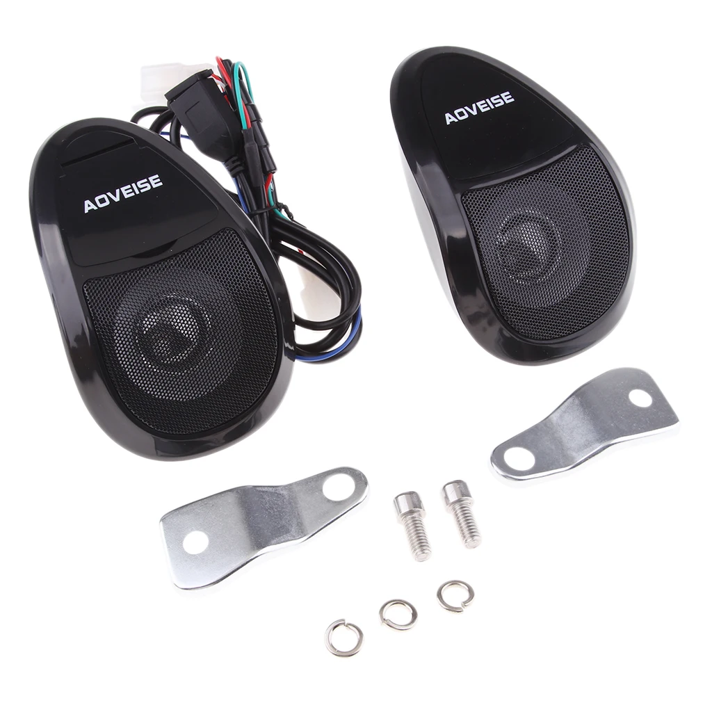Bluetooth Motorcycle Rear View Mirror Mount Audio Stereo Music Speakers System MP3 FM Radio USB TF