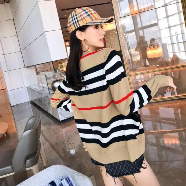 Модное винтажное Полосатое пальто шерстяной кардиган vestidos de verano vestido blusas Женские топы и блузки Топы Уличная Сексуальная