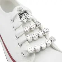 12pcs Shoelace Buckle DIY Shoestrings Smile Face Sports Shoe Decoration Clip Creative Fashion Shoelaces Accessories