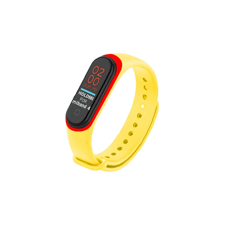 Силиконовый браслет для Xiaomi mi, 4 ремешка, браслет, ремешок для mi Band 4, аксессуары, браслет для mi Band 4, ремешок на запястье, 22 цвета - Цвет: 01