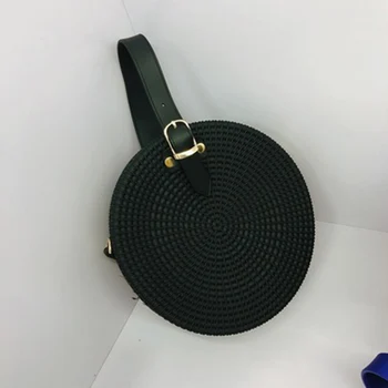 

Fashion Matte Pvc Shoulder Bags Women Simple Pvc Jelly Round Women's Handbags Designer Weave Round Ladies Clutch Messenger Bag