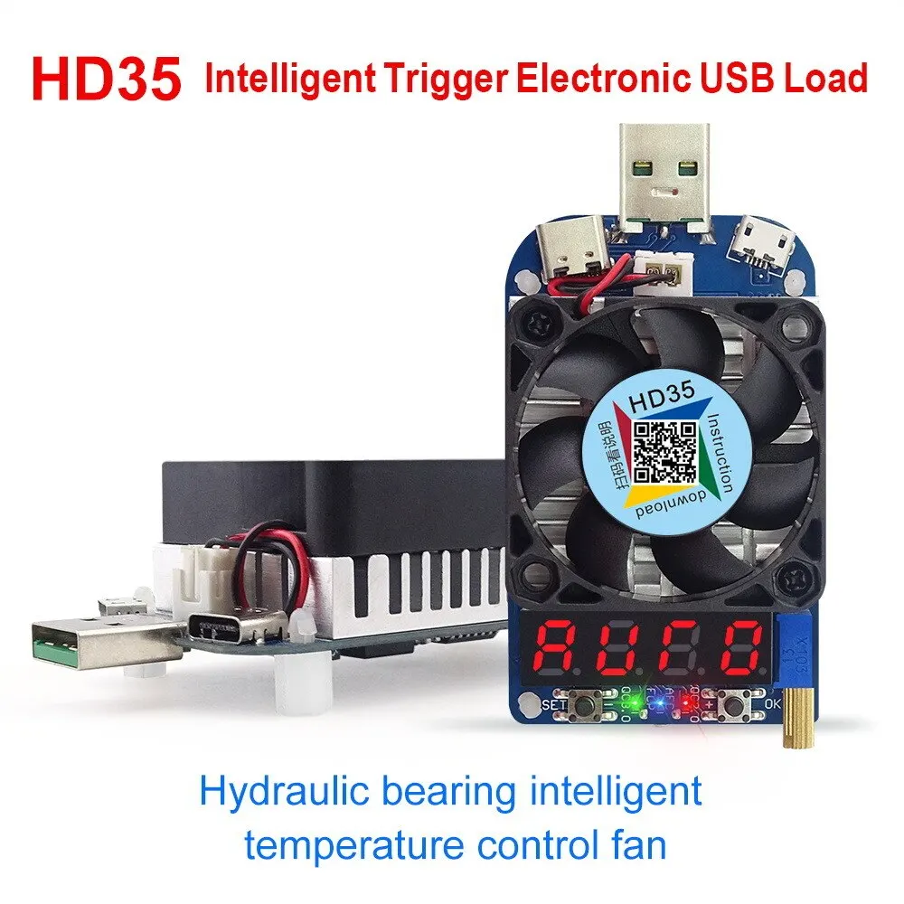 RD HD25 HD35 триггер QC2.0 QC3.0 Электронный USB нагрузочный резистор разрядка тест батареи регулируемый ток напряжение 35 Вт - Цвет: HD35
