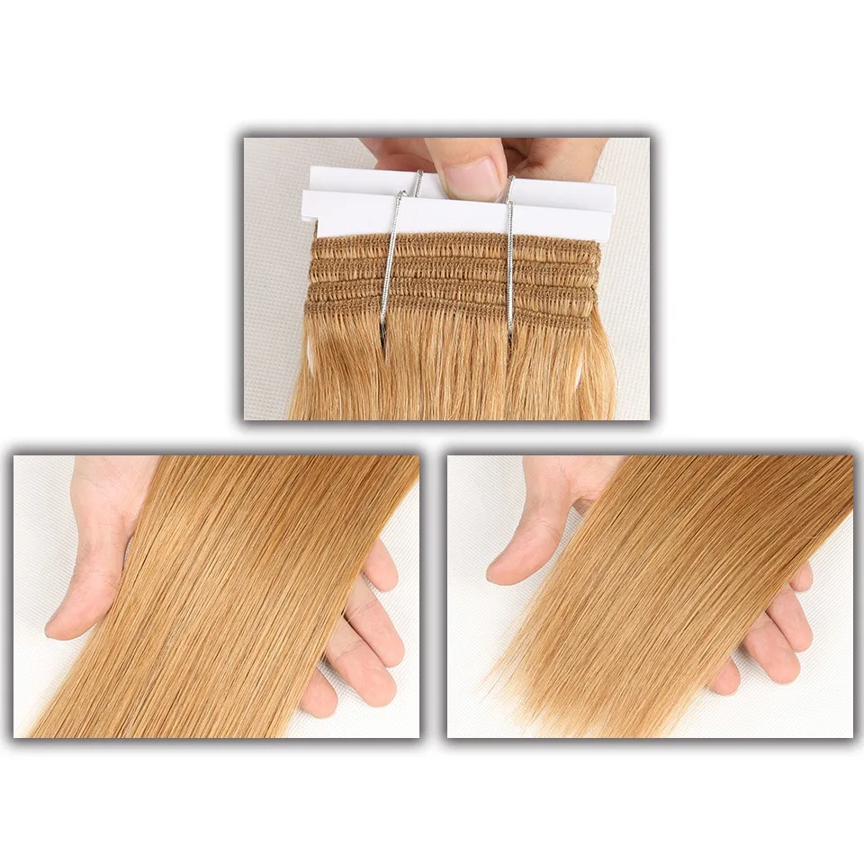 Rebecca Doppel Gezogen Haar 113g Remy Brazilian Seidige Gerade Weben Menschliches Haar Bundles Ombre Rot Braun Blonde Schwarz Farben 1 PC