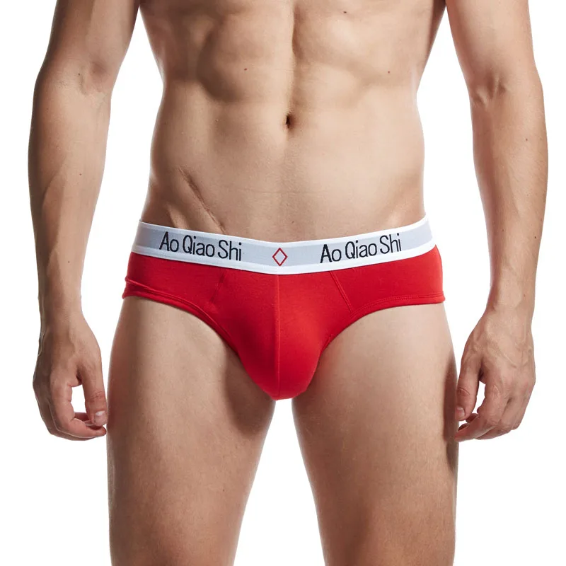 Трусы мужские 3 шт./лот пикантное нижнее белье дышащие трусы из хлопка Трусы-слипы