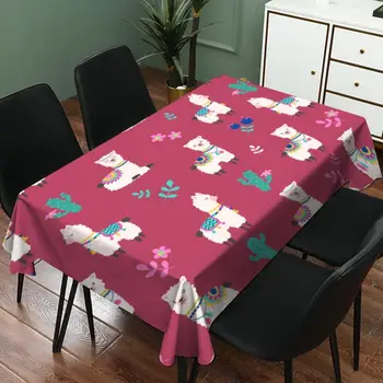 

New Rectangle Cute Animal Pattern Tablecloth Waterproof Linen Color Home Decoration Placemat Desk Table Sofa Tablecloth