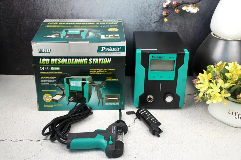 Pro'sKit SS-331H ЖК-дисплей электрический пистолет для удаления припоя