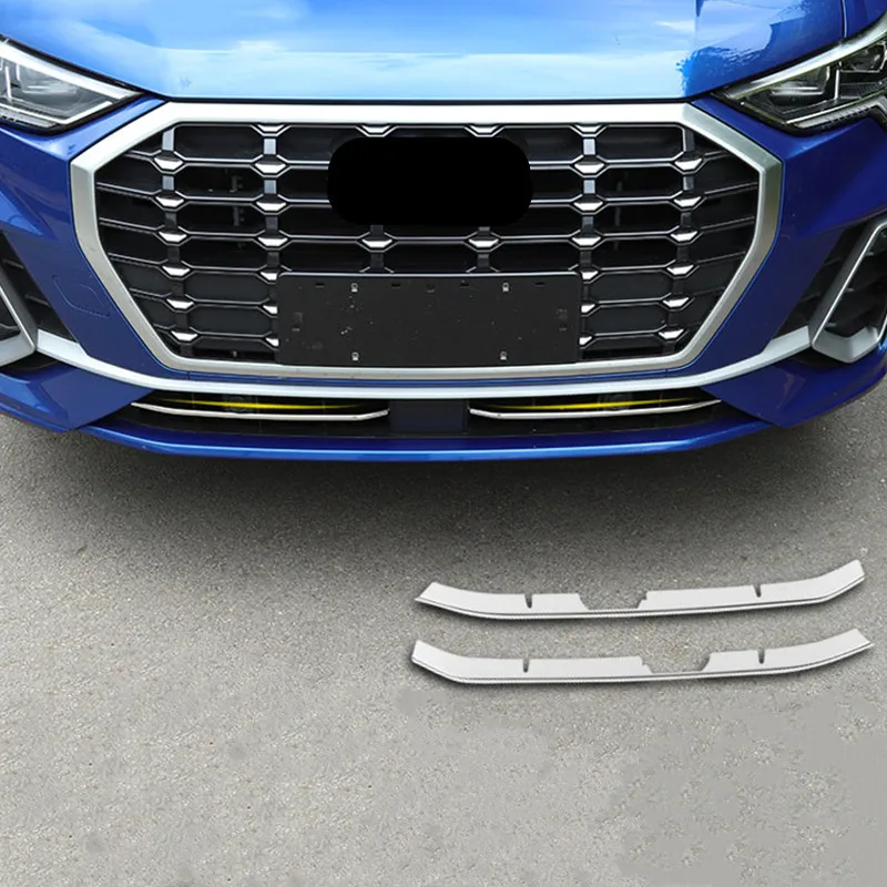 Накладка на передний бампер из нержавеющей стали с блестками 2 шт. для Audi Q3, декоративные наклейки на голову
