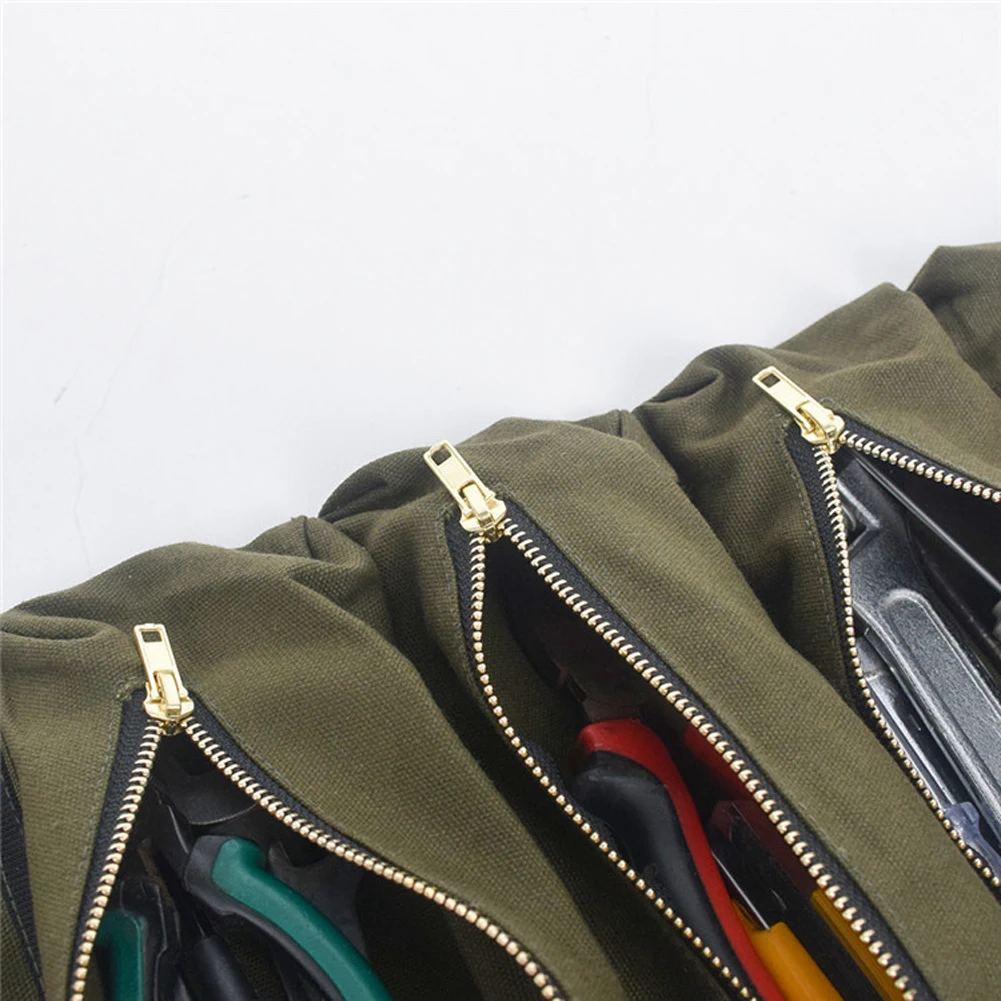 Рулонная сумка для инструментов, сумка для хранения из вощеного холста, сумка для инструментов, сумка-переноска, слинг-держатель