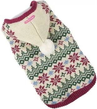 

FOR MY DOGS FOR MY DOGS jacket for dogs knitted beige / green FW657-2018