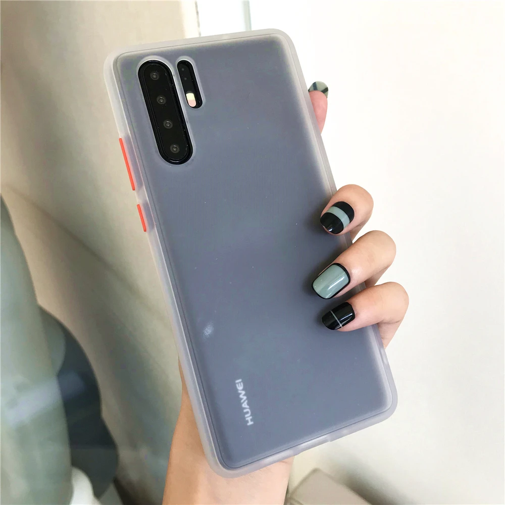 Силиконовый противоударный бампер чехол для huawei P30 Pro mate 20 Матовый Жесткий