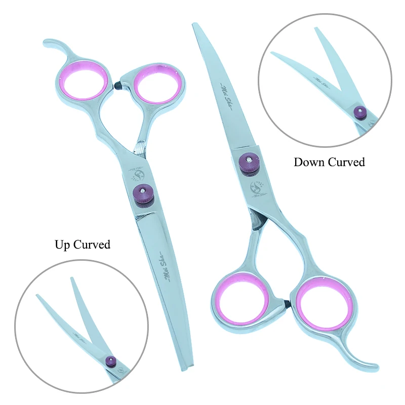 Tesouras de Corte para Animais de Estimação Grooming Tesoura Reta Curvada Japão Aço Gato Desbaste Tesora Animal Aparadores Cabelo B0007a 7.0 Cão 6 High Quality Beleza e saúde