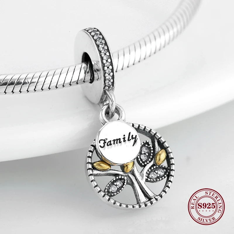 

High Quality 925 Sterling Silver Family Tree Of Life Charms Pendants Fit Original Pandora Bracelet Necklace DIY Jewelry Making