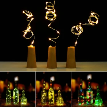 

200 CM Romantic Flexible Bendable Cork Shaped 20 LED Night Starry Light String Lamp For Party Wedding Christmas Halloween Decor
