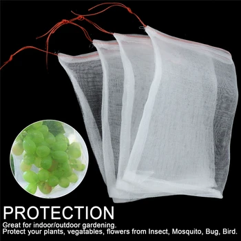 

50 Pcs Garden Fruit Barrier Cover Bags Flower Seed Vegetable Protection Anti Insect Mosquito Bug Bags 3sizes Nylon Plant Bag