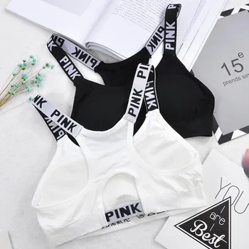 Women's Sports Bra Push Up Fitness Bra  Bra Sport Underwear Running Gym Fitness Tops Black White Letters Seamless Underwear 4