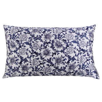 

Blue and white porcelain Silk Pillow Case 100% Natural Mulberry Floral Pillow Cases Healthy Standard Queen King Pillow cover