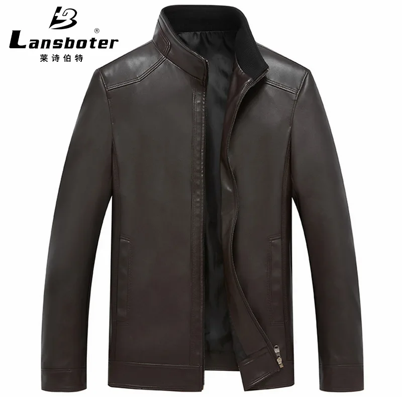 

Autumn And Winter New Style Men Haining Leather Coat Middle-aged Surface Layer Sheep Leather Jacket