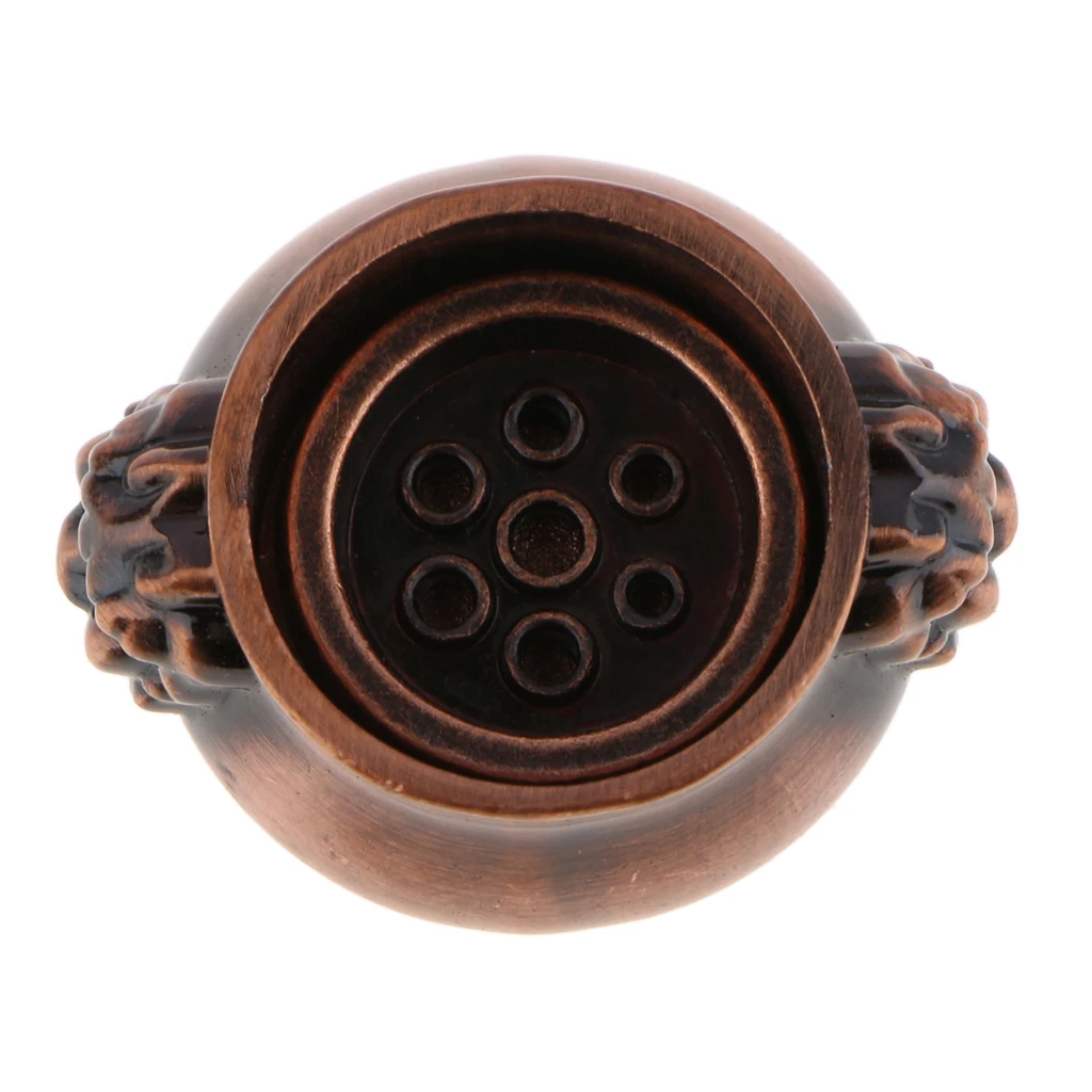 Chinese Copper Alloy Incense Stick Burner Holder Lion Design Censer Plate for Cones Stick Aromatherapy Furnace Incense Base 