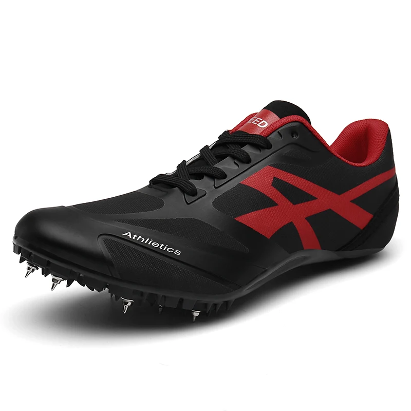 Hot Unisex Track And Field Spikes Non-Slip Track Shoes Women Orange Spikes For Running Shoes Outdoor Kids Track And Field Shoes