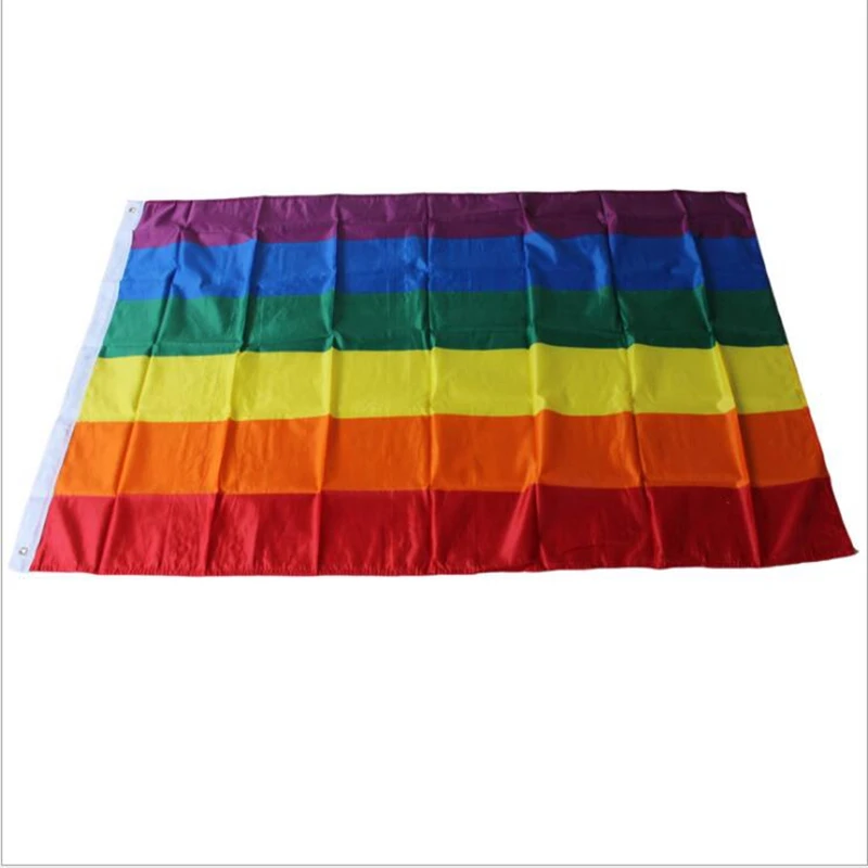 

90*150CM Polyester Rainbow Flag Colorful Peace Flags Lesbian Parade Flags Gay Banner Home Decoration