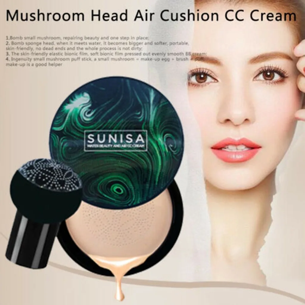 3 типа грибной головкой макияж воздушная подушка Увлажняющая Основа Воздухопроницаемый естественный Осветляющий Макияж BB крем# q