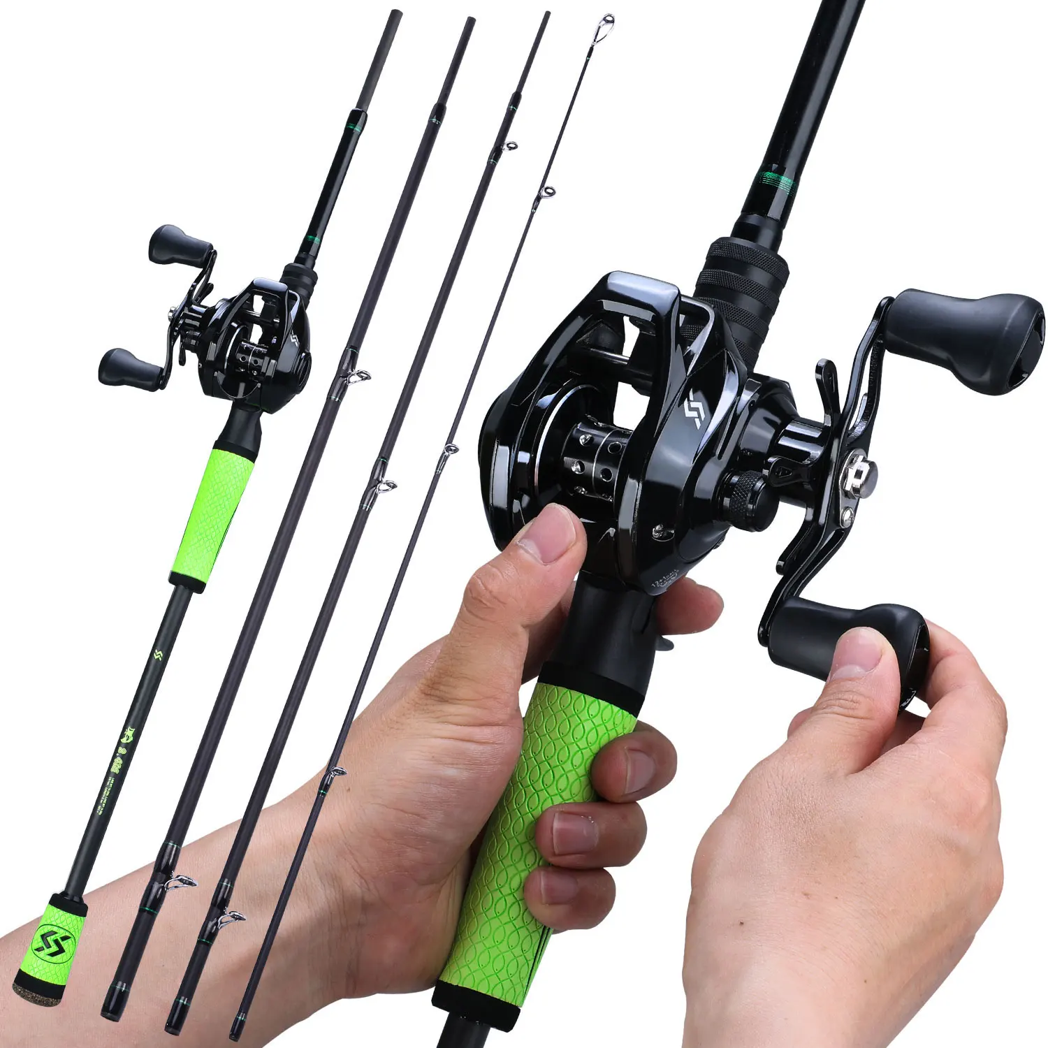 

Sougayilang 4 Section Portable Casting Fishing Rod Reel Combo 2.1M 2.4M Ultralight Fishing Pole12 +1BB Fishing Reel Combo Pesca