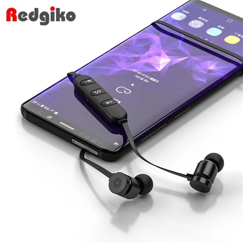 Магнитные Bluetooth наушники стерео беспроводные шейные для iPhone Xiaomi
