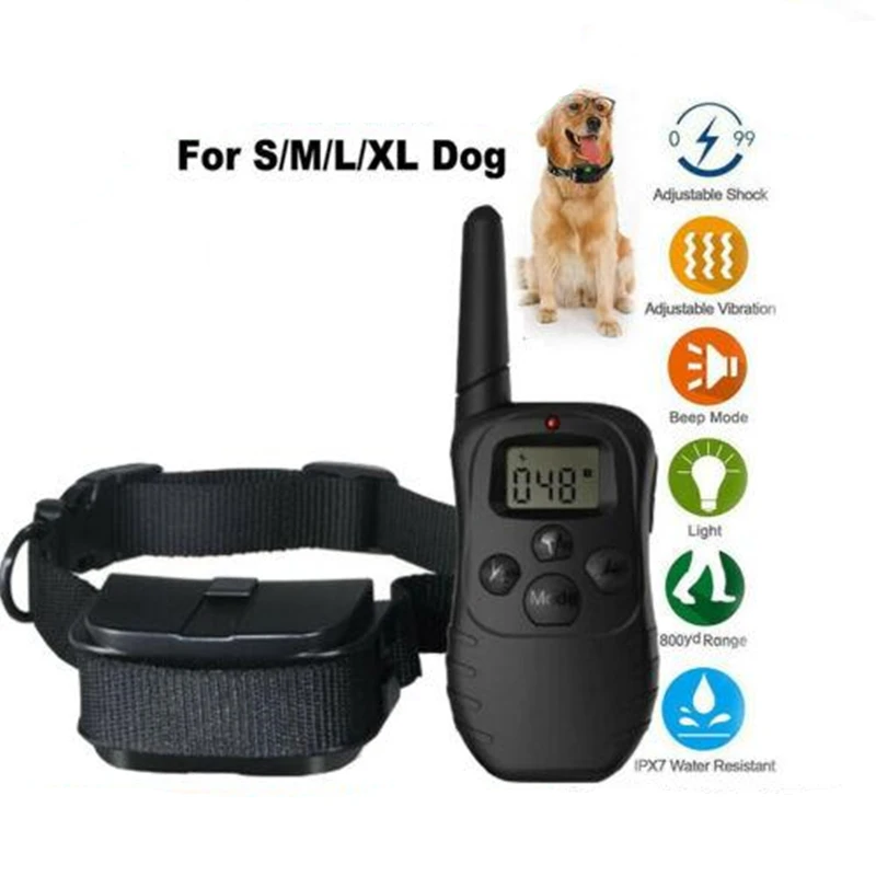 998D 1 300M Pet Dog Anti Bark Training Collar with LCD Display Shock