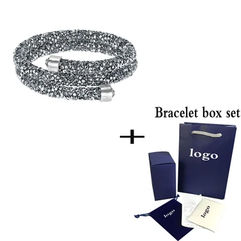 

SWA 2019 New CRYSTALDUST Double Circle Bracelet Fashionable Unique Crystal Women's Jewelry For Girlfriends Romantic Gift