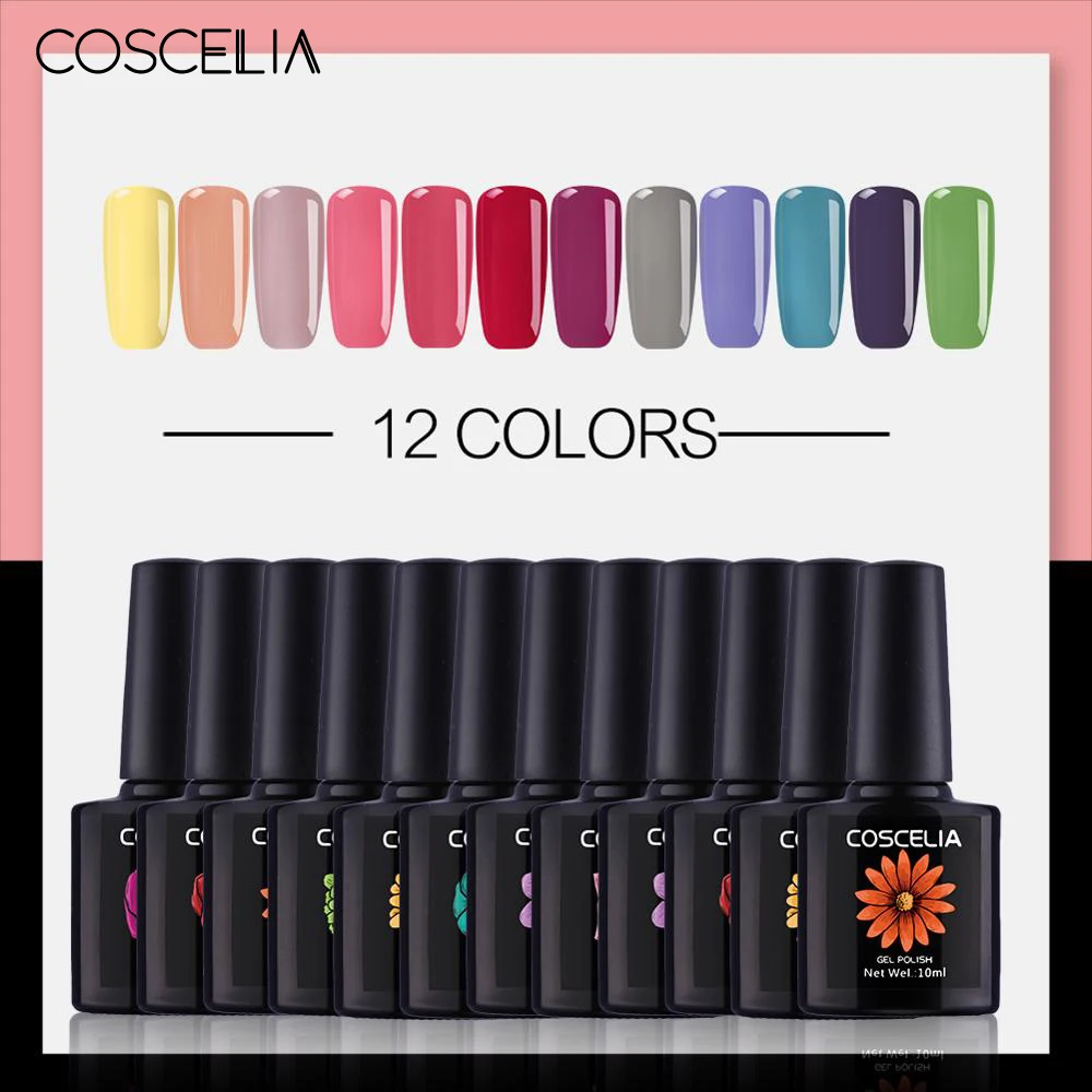

COSCELIA 8/10/12pcs Gel Nail Polish Varnish Colorful Nail Art Polish Set For Nails Nail Kit