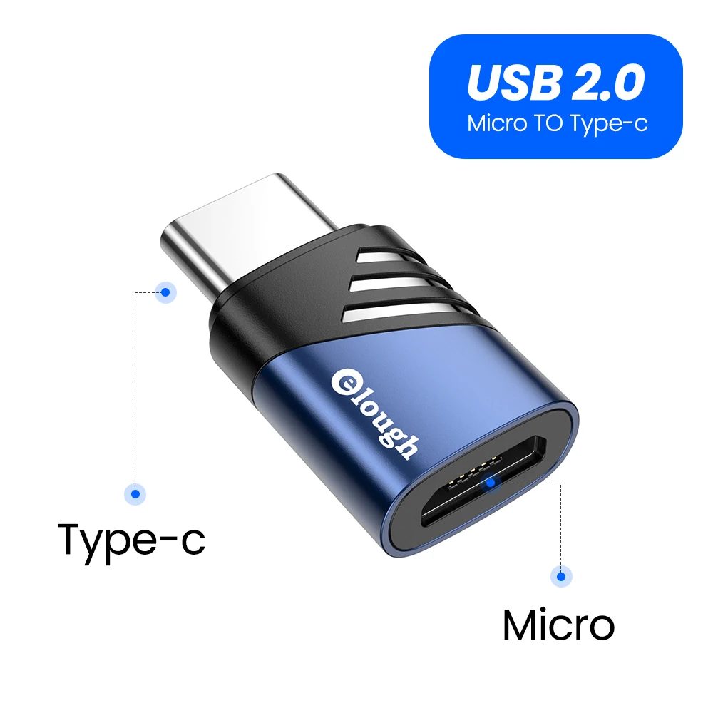 type c to iphone converter Elough OTG Type C To USB Adapter OTG USB-C Male To Micro USB Type-C Female Converter For Macbook Pro Xiaomi Samsung S20 usb converter for phone Adapters & Converters