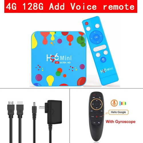 Новинка! H96 Мини Android 9,0 Smart tv Box Allwinner H6 Четырехъядерный 4G 128G 6K H.265 5,8 Wifi HD BT Google плеер Youtube медиаплеер - Цвет: 4G 128G Voice remote