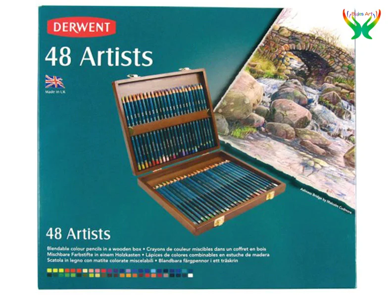 32092 4mm Core Metal Tin Derwent Artists Colored Pencils 12 Count 