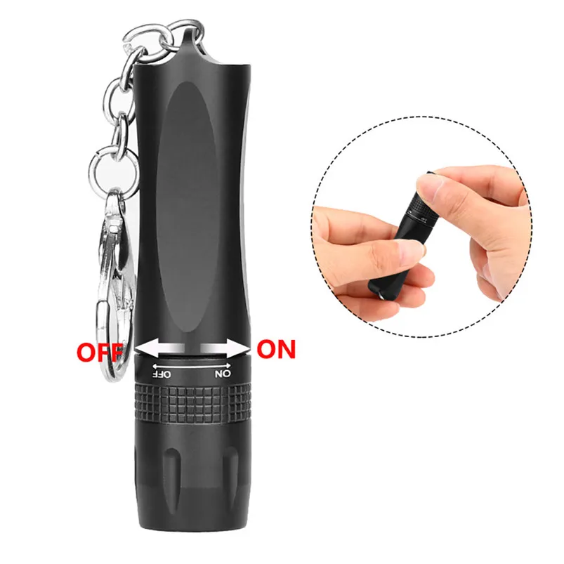 T6 LED Torch Flashlight Handheld Mini Portable Flashlight Hang Buckle Light Flashlight Aluminum Alloy Lanterna 40AUG719